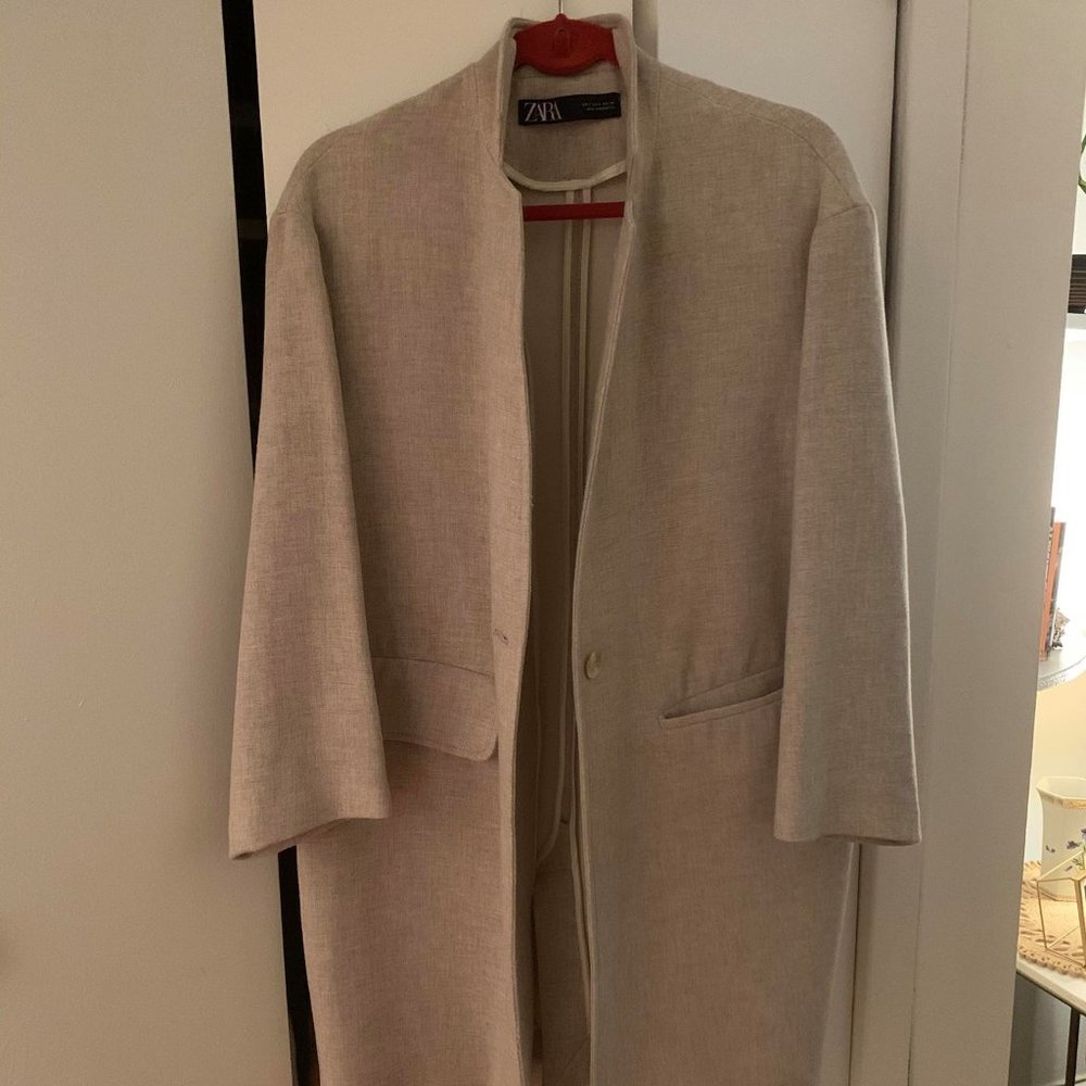 ZARA LIGHTWEIGHT BEIGE/CREAM COAT